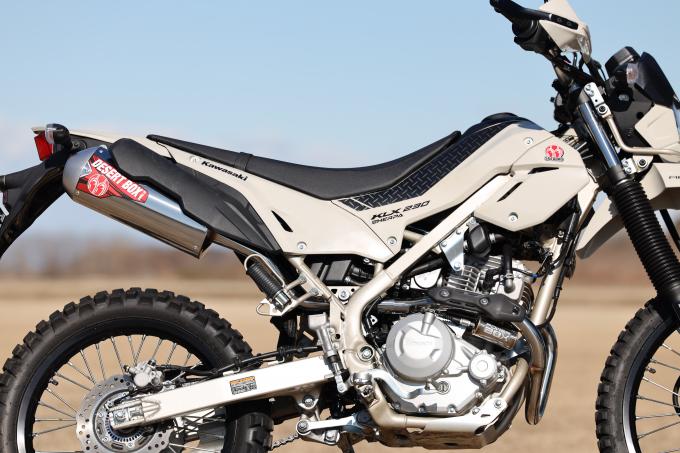 ゴールデンウィークに浅草店で取り付けできます　Kawasaki KLX230シェルパ/S　POWERBOXパイプ ＆ DESERTBOXサイレンサー 予約 電話03-3845-2009 まで